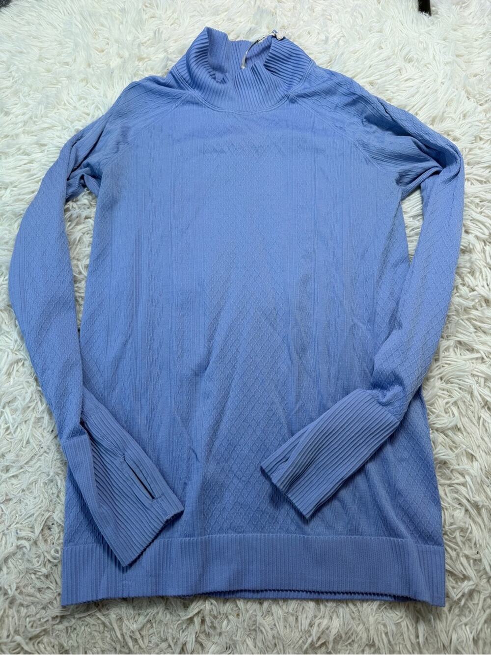Lululemon Rest Less Mock Neck Hydrangea Blue / Hydrangea Blue